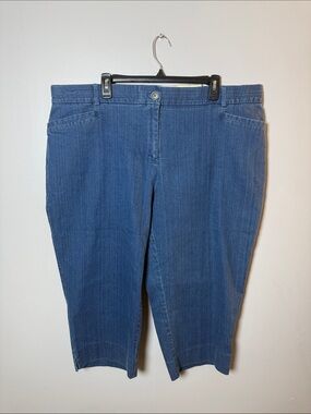 Studio Works Denim Cropped Capri Pants in Blue Size 20W NEW!
